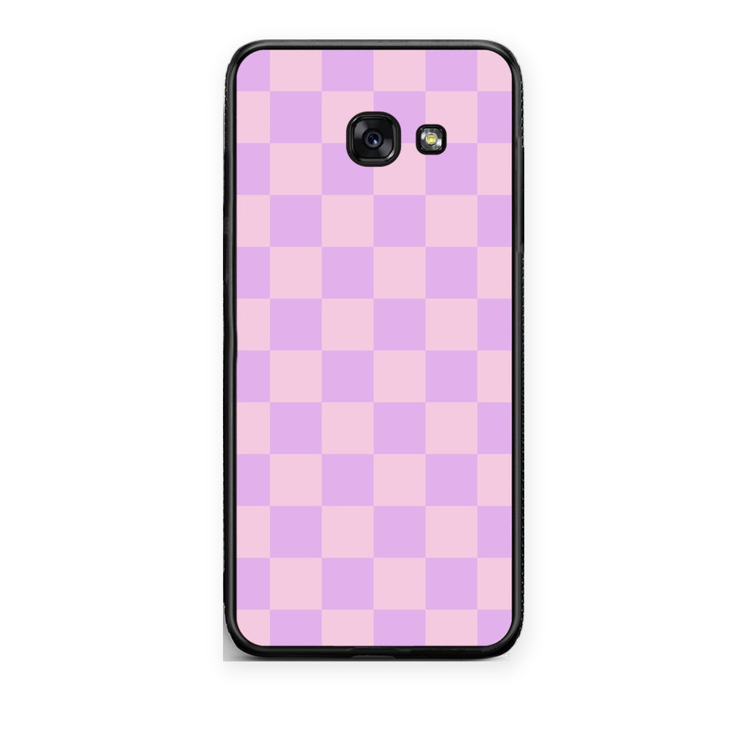 Θήκη Samsung Galaxy A5 2017 Lavender and Pink Checkerboard από τη Smartfits με σχέδιο στο πίσω μέρος και μαύρο περίβλημα | Samsung Galaxy A5 2017 Lavender and Pink Checkerboard case with colorful back and black bezels