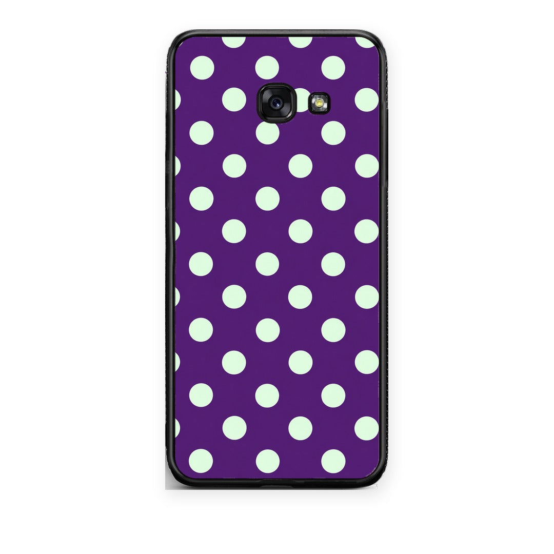 Θήκη Samsung Galaxy A5 2017 Mint Polka Dots on Purple από τη Smartfits με σχέδιο στο πίσω μέρος και μαύρο περίβλημα | Samsung Galaxy A5 2017 Mint Polka Dots on Purple case with colorful back and black bezels