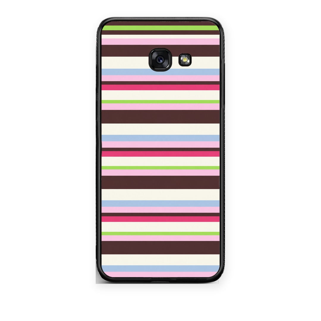 Θήκη Samsung Galaxy A5 2017 Multicolour Horizontal Stripes από τη Smartfits με σχέδιο στο πίσω μέρος και μαύρο περίβλημα | Samsung Galaxy A5 2017 Multicolour Horizontal Stripes case with colorful back and black bezels