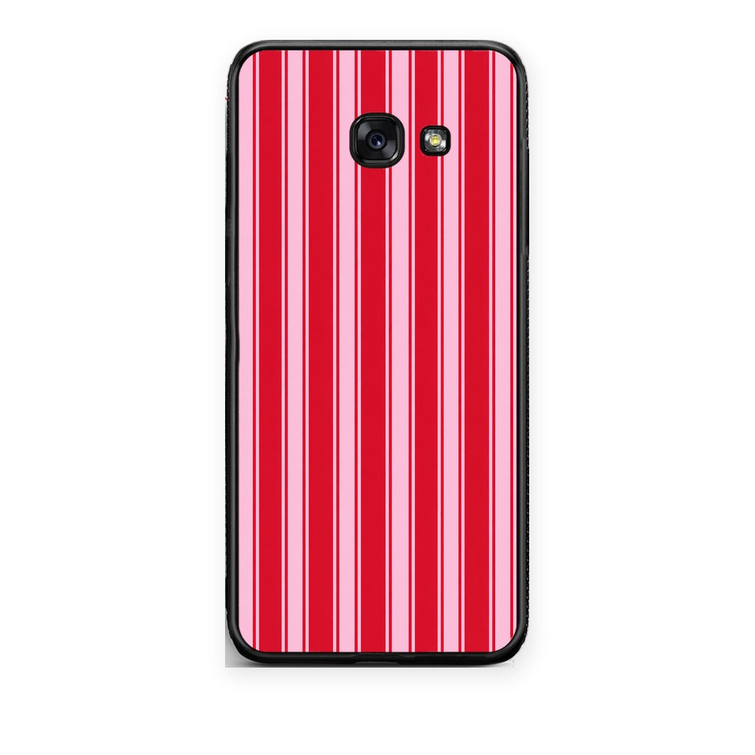 Θήκη Samsung Galaxy A5 2017 Red and Pink Vertical Pinstripes από τη Smartfits με σχέδιο στο πίσω μέρος και μαύρο περίβλημα | Samsung Galaxy A5 2017 Red and Pink Vertical Pinstripes case with colorful back and black bezels