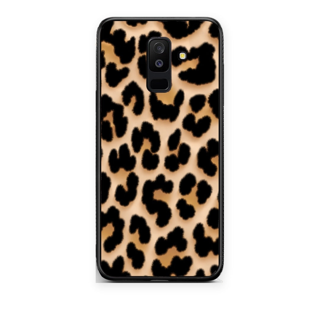 Θήκη Samsung Galaxy A6+ 2018 Leopard Print Tan Large από τη Smartfits με σχέδιο στο πίσω μέρος και μαύρο περίβλημα | Samsung Galaxy A6+ 2018 Leopard Print Tan Large case with colorful back and black bezels