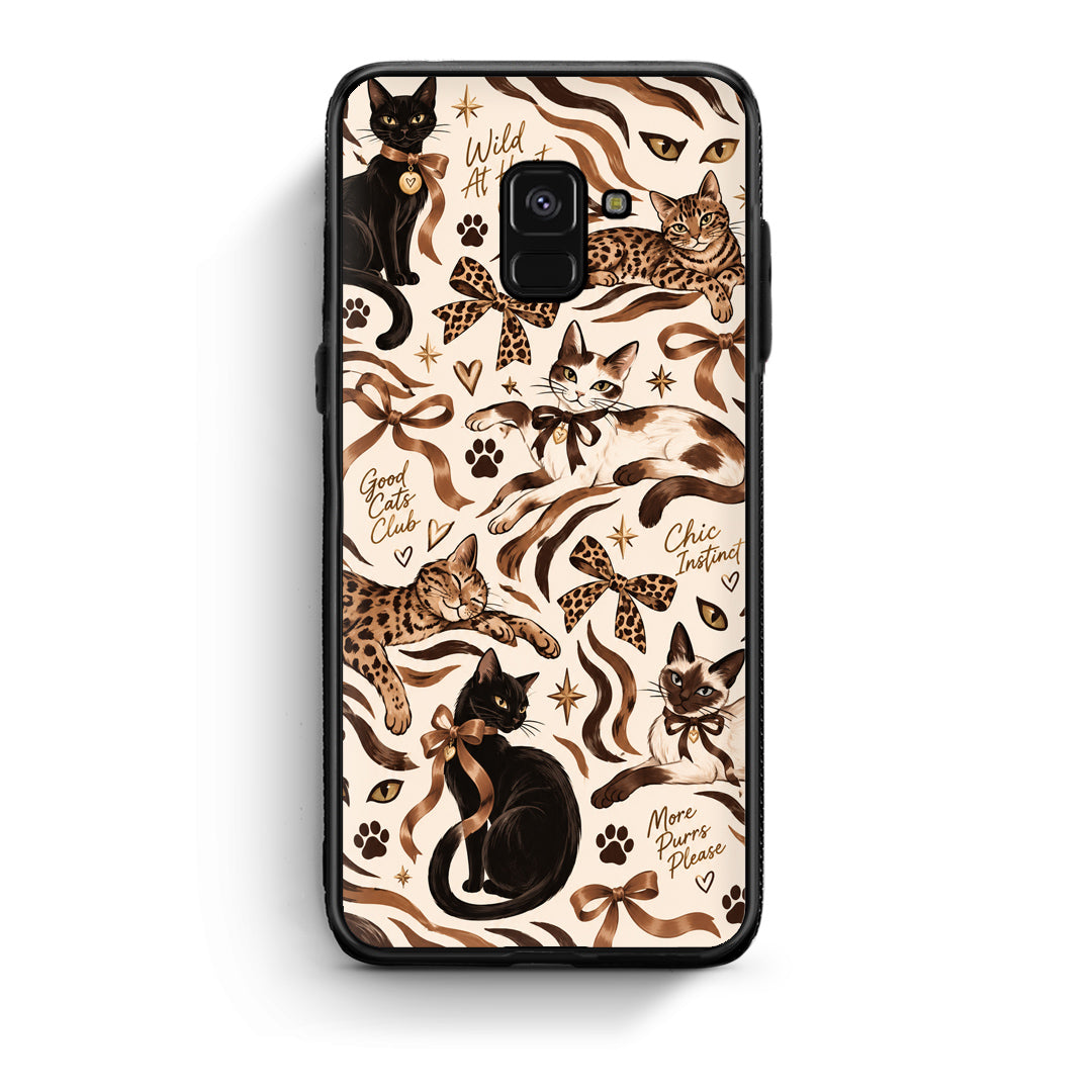 Θήκη Samsung Galaxy A8 Wild Cats and Animal Print Collage από τη Smartfits με σχέδιο στο πίσω μέρος και μαύρο περίβλημα | Samsung Galaxy A8 Wild Cats and Animal Print Collage case with colorful back and black bezels