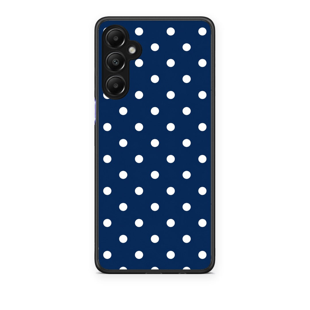 Θήκη Samsung Galaxy A05s White Small Polka Dots on Navy από τη Smartfits με σχέδιο στο πίσω μέρος και μαύρο περίβλημα | Samsung Galaxy A05s White Small Polka Dots on Navy case with colorful back and black bezels