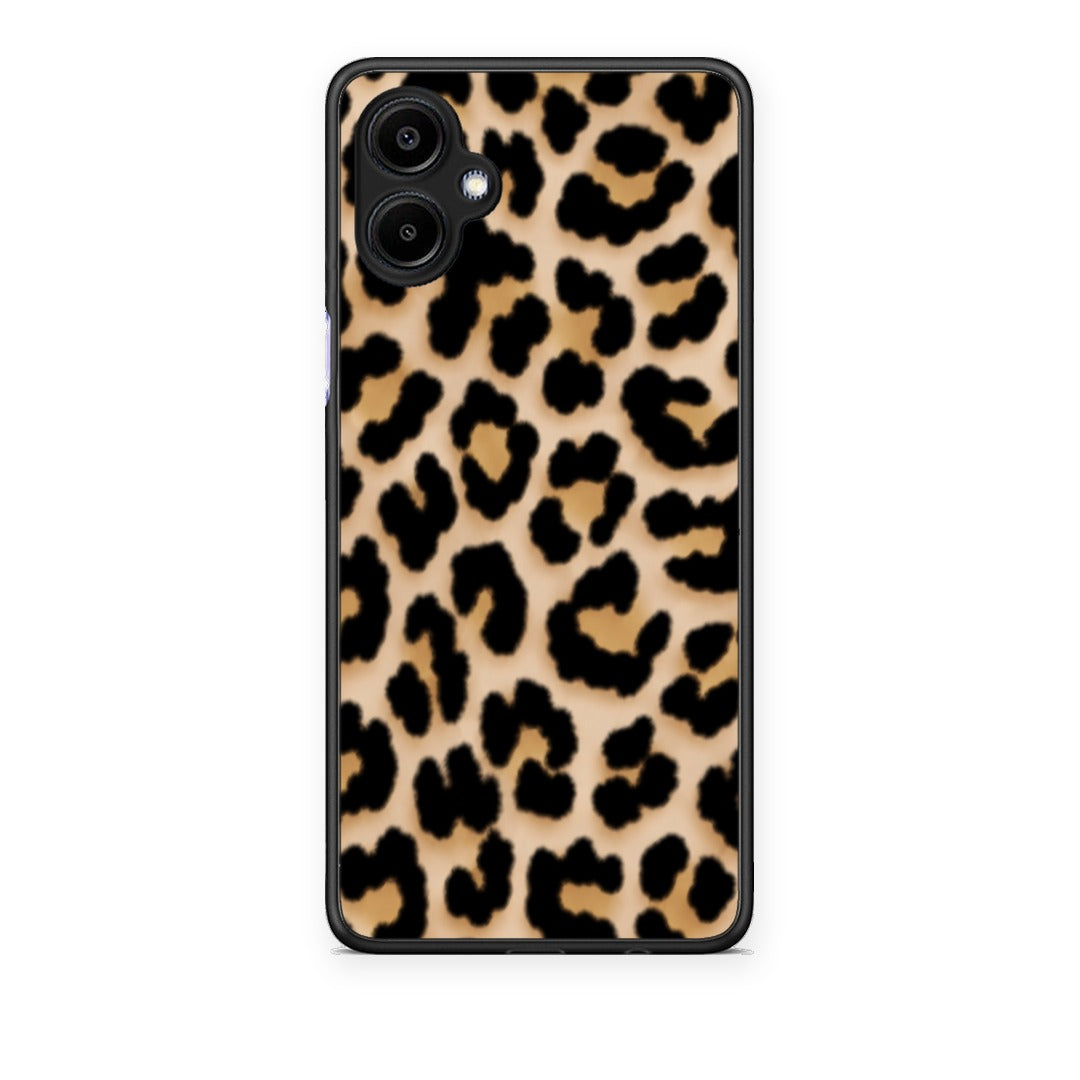 Θήκη Samsung Galaxy A06 Leopard Print Tan Small από τη Smartfits με σχέδιο στο πίσω μέρος και μαύρο περίβλημα | Samsung Galaxy A06 Leopard Print Tan Small case with colorful back and black bezels