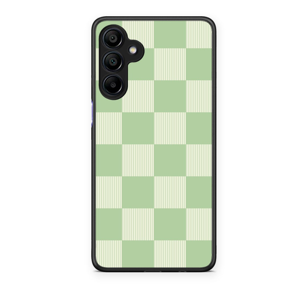 Θήκη Samsung Galaxy A15 4G / 5G Sage and Cream Striped Checks από τη Smartfits με σχέδιο στο πίσω μέρος και μαύρο περίβλημα | Samsung Galaxy A15 4G / 5G Sage and Cream Striped Checks case with colorful back and black bezels