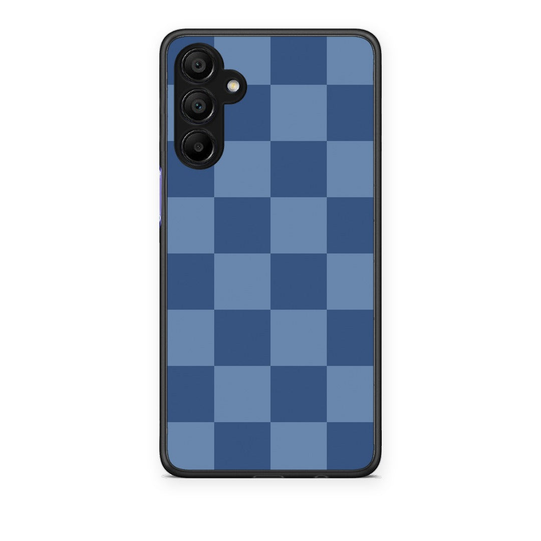 Θήκη Samsung A15 5G Denim Blue Checkerboard από τη Smartfits με σχέδιο στο πίσω μέρος και μαύρο περίβλημα | Samsung A15 5G Denim Blue Checkerboard case with colorful back and black bezels