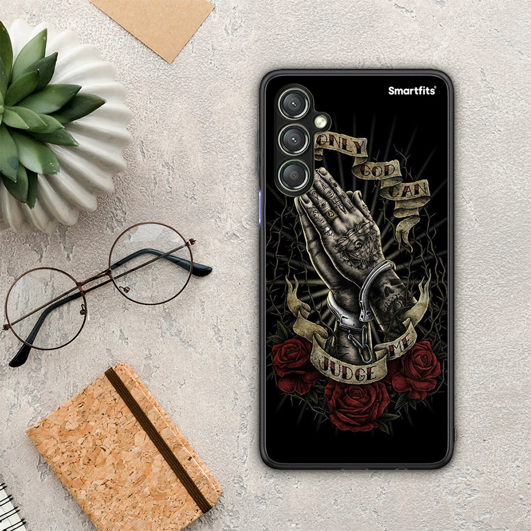 Θήκη Samsung Galaxy A24 4G Judge By God από τη Smartfits με σχέδιο στο πίσω μέρος και μαύρο περίβλημα | Samsung Galaxy A24 4G Judge By God Case with Colorful Back and Black Bezels