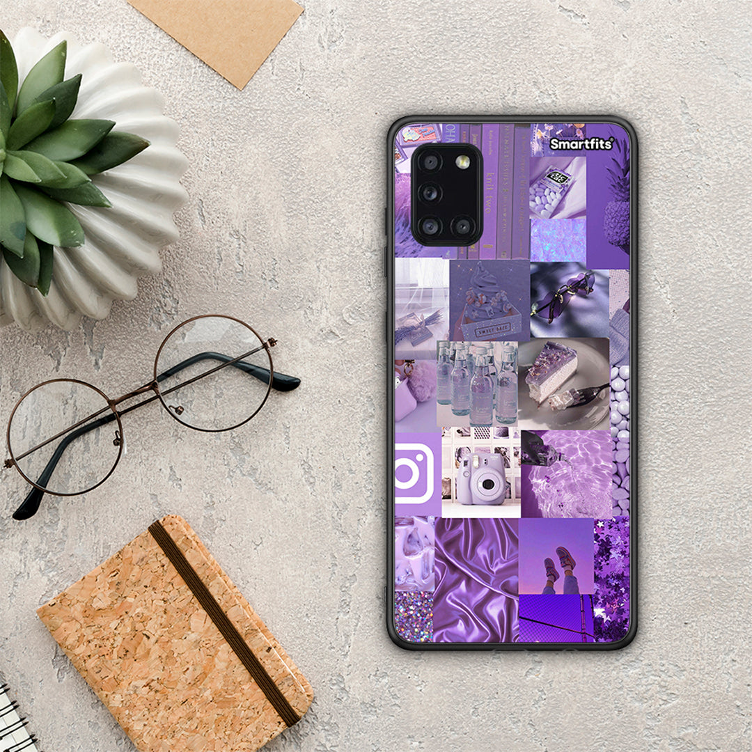 Purple Aesthetic Collage - Samsung Galaxy A31 θήκη