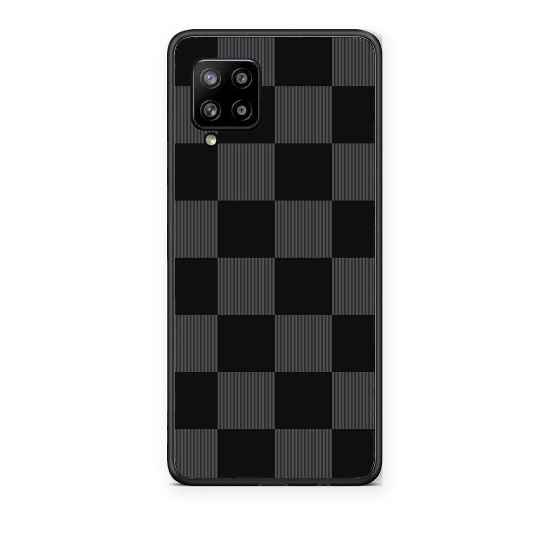 Θήκη Samsung Galaxy A42 Black and Charcoal Striped Checks από τη Smartfits με σχέδιο στο πίσω μέρος και μαύρο περίβλημα | Samsung Galaxy A42 Black and Charcoal Striped Checks case with colorful back and black bezels