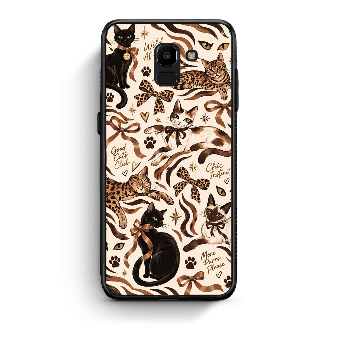 Θήκη Samsung Galaxy J6 Wild Cats and Animal Print Collage από τη Smartfits με σχέδιο στο πίσω μέρος και μαύρο περίβλημα | Samsung Galaxy J6 Wild Cats and Animal Print Collage case with colorful back and black bezels