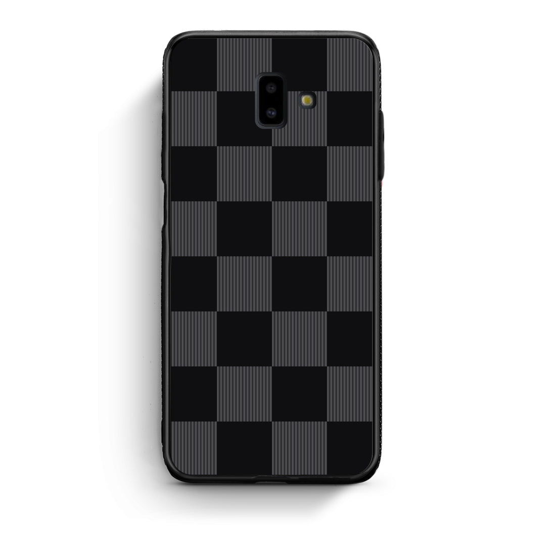 Θήκη Samsung Galaxy J6+ Black and Charcoal Striped Checks από τη Smartfits με σχέδιο στο πίσω μέρος και μαύρο περίβλημα | Samsung Galaxy J6+ Black and Charcoal Striped Checks case with colorful back and black bezels