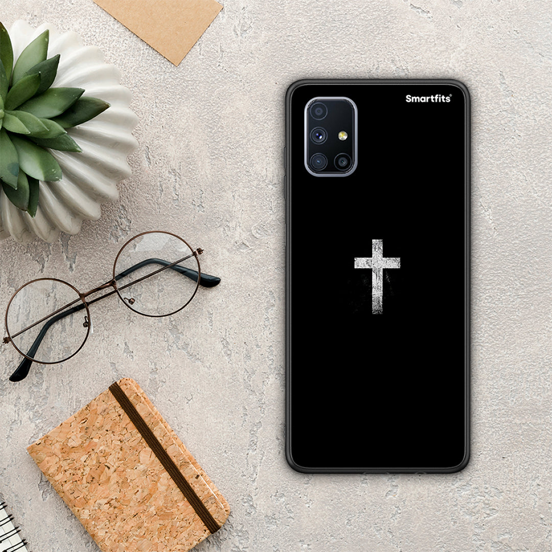 White Cross - Samsung Galaxy M51 θήκη