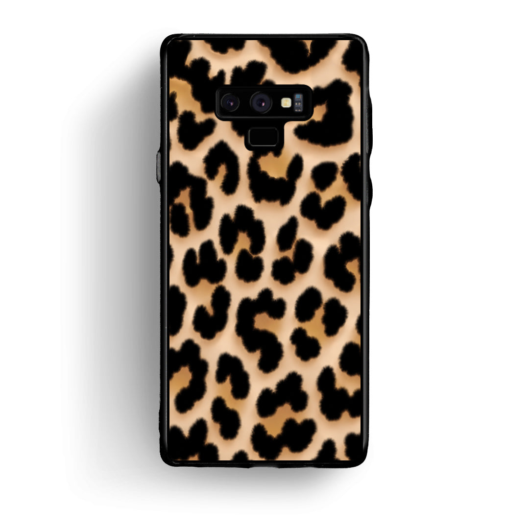 Θήκη Samsung Galaxy Note 9 Leopard Print Tan Large από τη Smartfits με σχέδιο στο πίσω μέρος και μαύρο περίβλημα | Samsung Galaxy Note 9 Leopard Print Tan Large case with colorful back and black bezels