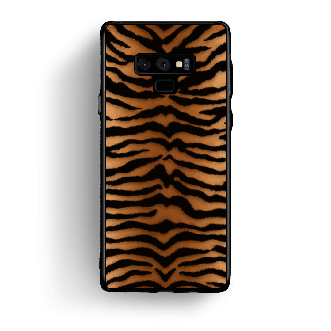 Θήκη Samsung Galaxy Note 9 Tiger Print Orange and Black από τη Smartfits με σχέδιο στο πίσω μέρος και μαύρο περίβλημα | Samsung Galaxy Note 9 Tiger Print Orange and Black case with colorful back and black bezels