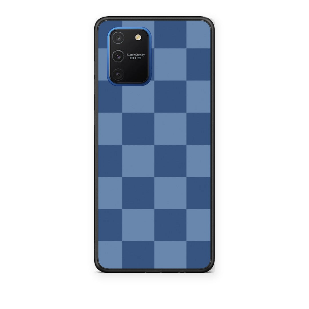 Θήκη Samsung Galaxy S10 Lite Denim Blue Checkerboard από τη Smartfits με σχέδιο στο πίσω μέρος και μαύρο περίβλημα | Samsung Galaxy S10 Lite Denim Blue Checkerboard case with colorful back and black bezels
