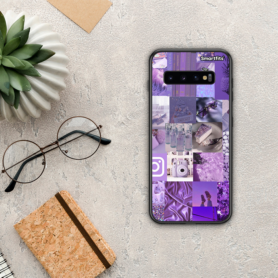 Purple Aesthetic Collage - Samsung Galaxy S10 θήκη