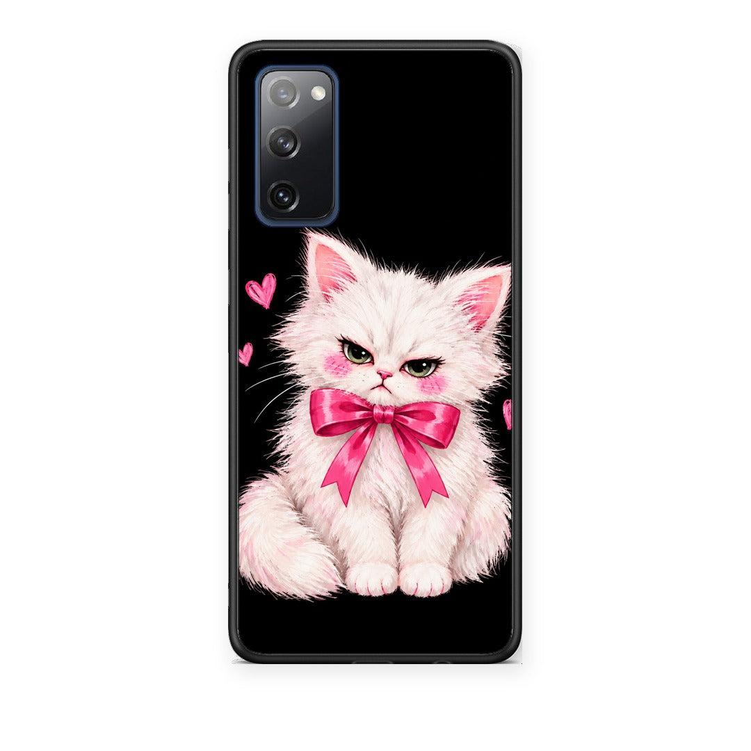 Θήκη Samsung Galaxy S20 FE Grumpy Party Kitten on Black από τη Smartfits με σχέδιο στο πίσω μέρος και μαύρο περίβλημα | Samsung Galaxy S20 FE Grumpy Party Kitten on Black case with colorful back and black bezels