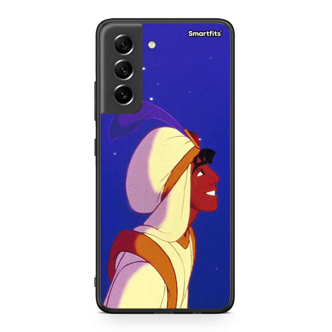 Samsung S21 FE Alladin And Jasmine Love 1 θήκη από τη Smartfits με σχέδιο στο πίσω μέρος και μαύρο περίβλημα | Smartphone case with colorful back and black bezels by Smartfits