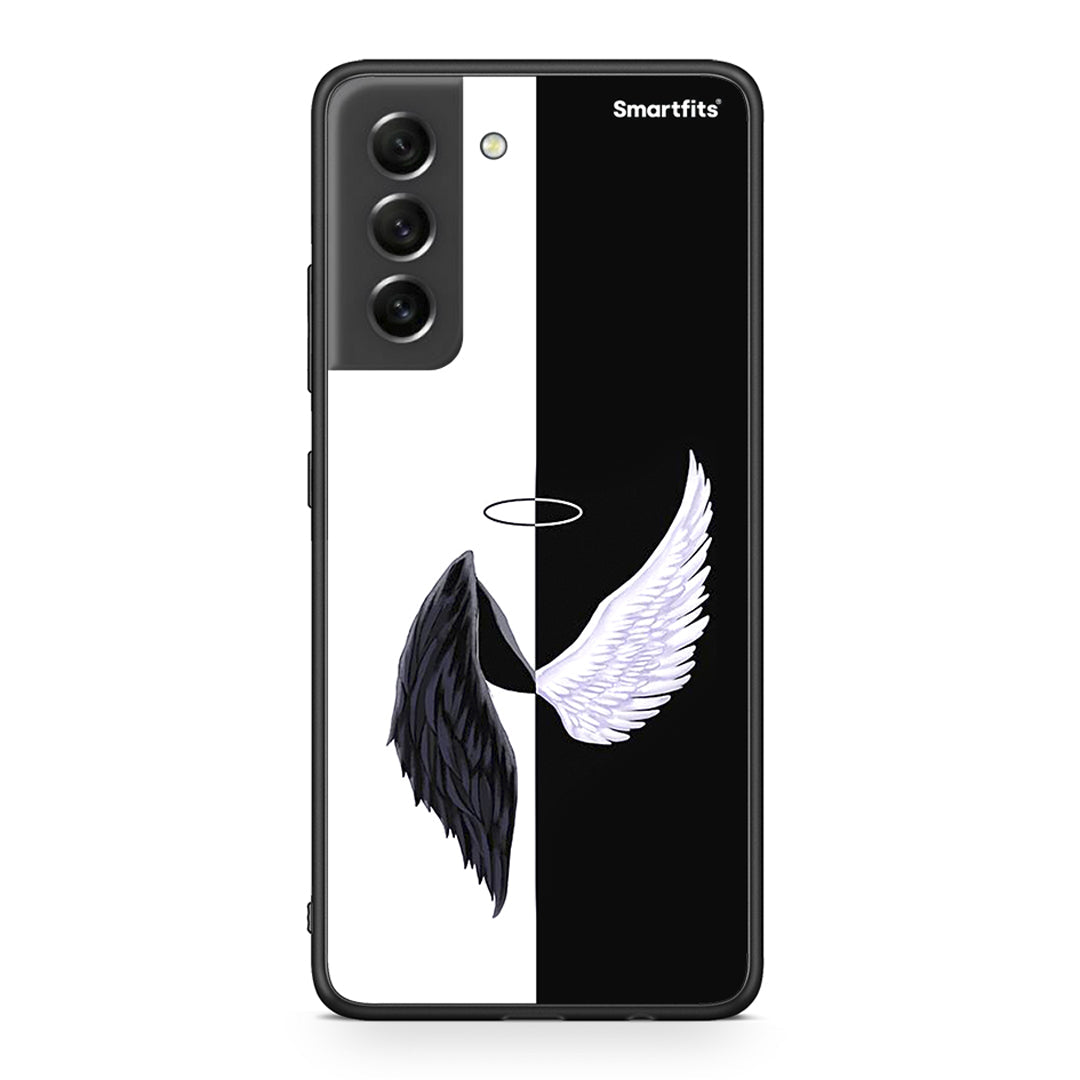 Samsung S21 FE Angels Demons θήκη από τη Smartfits με σχέδιο στο πίσω μέρος και μαύρο περίβλημα | Smartphone case with colorful back and black bezels by Smartfits