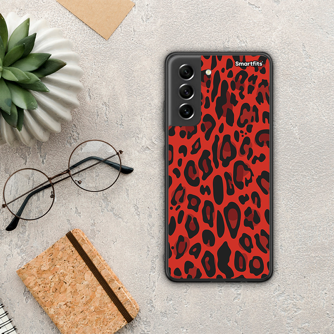 Animal Red Leopard - Samsung Galaxy S21 FE θήκη