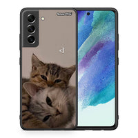 Thumbnail for Θήκη Samsung S21 FE Cats In Love από τη Smartfits με σχέδιο στο πίσω μέρος και μαύρο περίβλημα | Samsung S21 FE Cats In Love case with colorful back and black bezels