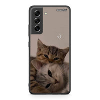 Thumbnail for Samsung S21 FE Cats In Love Θήκη από τη Smartfits με σχέδιο στο πίσω μέρος και μαύρο περίβλημα | Smartphone case with colorful back and black bezels by Smartfits