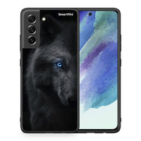 Thumbnail for Θήκη Samsung S21 FE Dark Wolf από τη Smartfits με σχέδιο στο πίσω μέρος και μαύρο περίβλημα | Samsung S21 FE Dark Wolf case with colorful back and black bezels