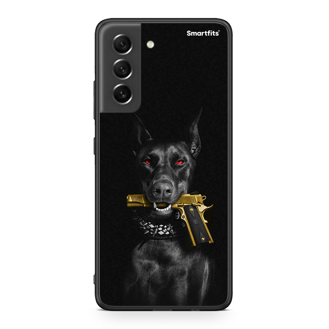 Samsung S21 FE Golden Gun Θήκη Αγίου Βαλεντίνου από τη Smartfits με σχέδιο στο πίσω μέρος και μαύρο περίβλημα | Smartphone case with colorful back and black bezels by Smartfits