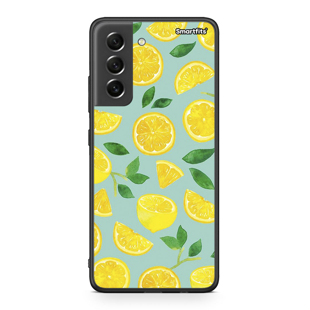 Samsung S21 FE Lemons θήκη από τη Smartfits με σχέδιο στο πίσω μέρος και μαύρο περίβλημα | Smartphone case with colorful back and black bezels by Smartfits
