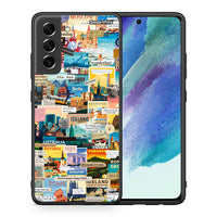 Thumbnail for Θήκη Samsung S21 FE Live To Travel από τη Smartfits με σχέδιο στο πίσω μέρος και μαύρο περίβλημα | Samsung S21 FE Live To Travel case with colorful back and black bezels