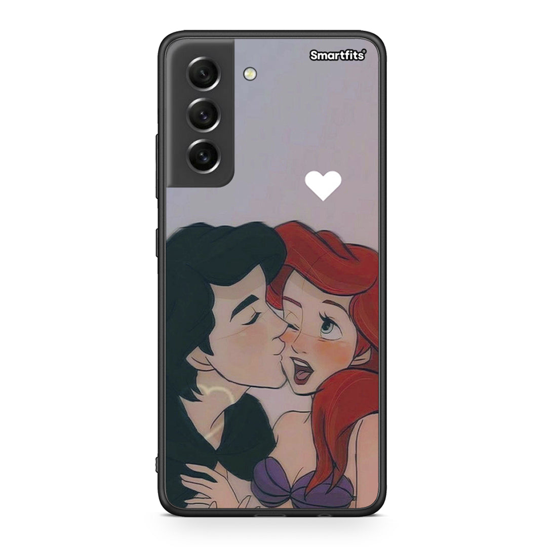 Samsung S21 FE Mermaid Love Θήκη Αγίου Βαλεντίνου από τη Smartfits με σχέδιο στο πίσω μέρος και μαύρο περίβλημα | Smartphone case with colorful back and black bezels by Smartfits