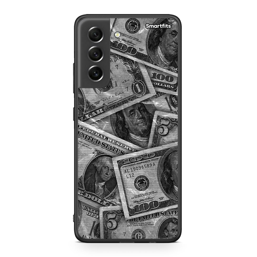 Samsung S21 FE Money Dollars θήκη από τη Smartfits με σχέδιο στο πίσω μέρος και μαύρο περίβλημα | Smartphone case with colorful back and black bezels by Smartfits