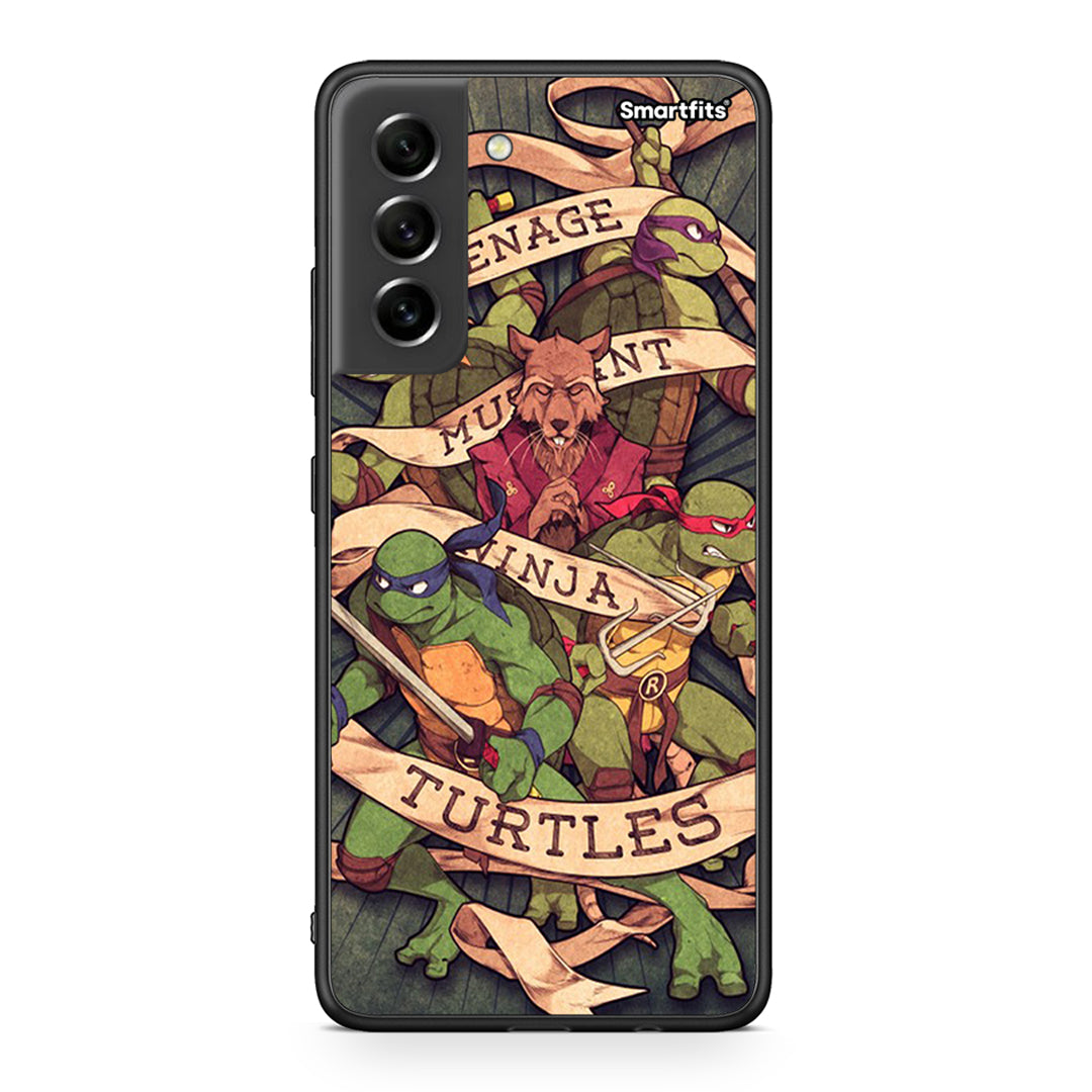 Samsung S21 FE Ninja Turtles θήκη από τη Smartfits με σχέδιο στο πίσω μέρος και μαύρο περίβλημα | Smartphone case with colorful back and black bezels by Smartfits