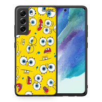 Thumbnail for Θήκη Samsung S21 FE Sponge PopArt από τη Smartfits με σχέδιο στο πίσω μέρος και μαύρο περίβλημα | Samsung S21 FE Sponge PopArt case with colorful back and black bezels