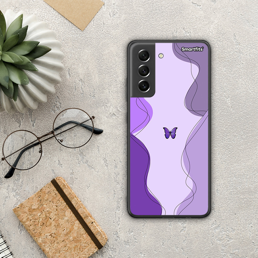 Purple Mariposa - Samsung Galaxy S21 FE θήκη