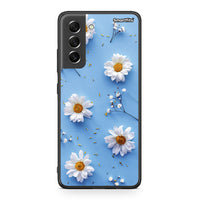 Thumbnail for Samsung S21 FE Real Daisies θήκη από τη Smartfits με σχέδιο στο πίσω μέρος και μαύρο περίβλημα | Smartphone case with colorful back and black bezels by Smartfits