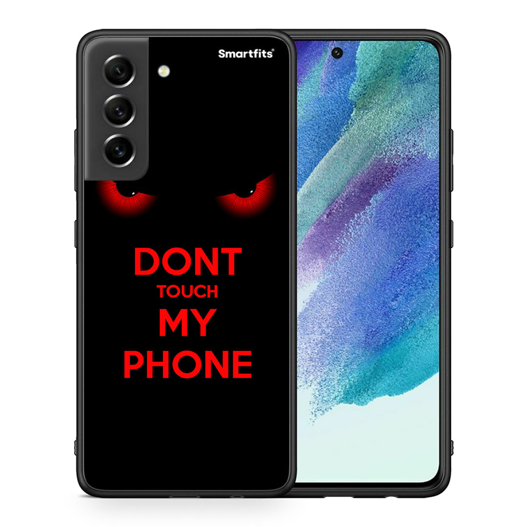 Θήκη Samsung S21 FE Touch My Phone από τη Smartfits με σχέδιο στο πίσω μέρος και μαύρο περίβλημα | Samsung S21 FE Touch My Phone case with colorful back and black bezels