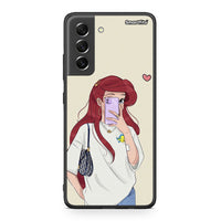 Thumbnail for Samsung S21 FE Walking Mermaid Θήκη από τη Smartfits με σχέδιο στο πίσω μέρος και μαύρο περίβλημα | Smartphone case with colorful back and black bezels by Smartfits