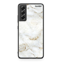 Thumbnail for Samsung S21 FE White Gold Marble θήκη από τη Smartfits με σχέδιο στο πίσω μέρος και μαύρο περίβλημα | Smartphone case with colorful back and black bezels by Smartfits