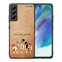 Thumbnail for Θήκη Samsung S21 FE You Go Girl από τη Smartfits με σχέδιο στο πίσω μέρος και μαύρο περίβλημα | Samsung S21 FE You Go Girl case with colorful back and black bezels