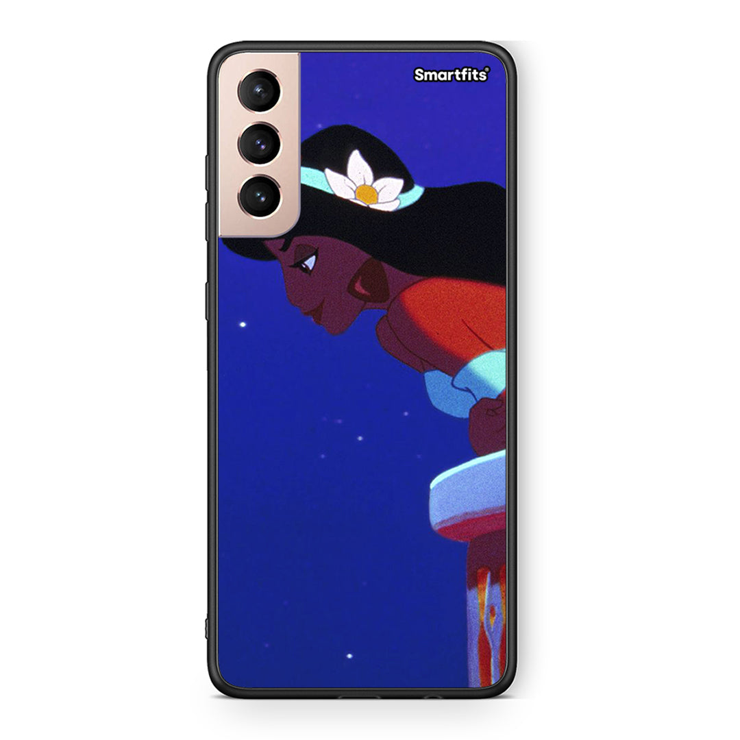 Samsung S21+ Alladin And Jasmine Love 2 θήκη από τη Smartfits με σχέδιο στο πίσω μέρος και μαύρο περίβλημα | Smartphone case with colorful back and black bezels by Smartfits