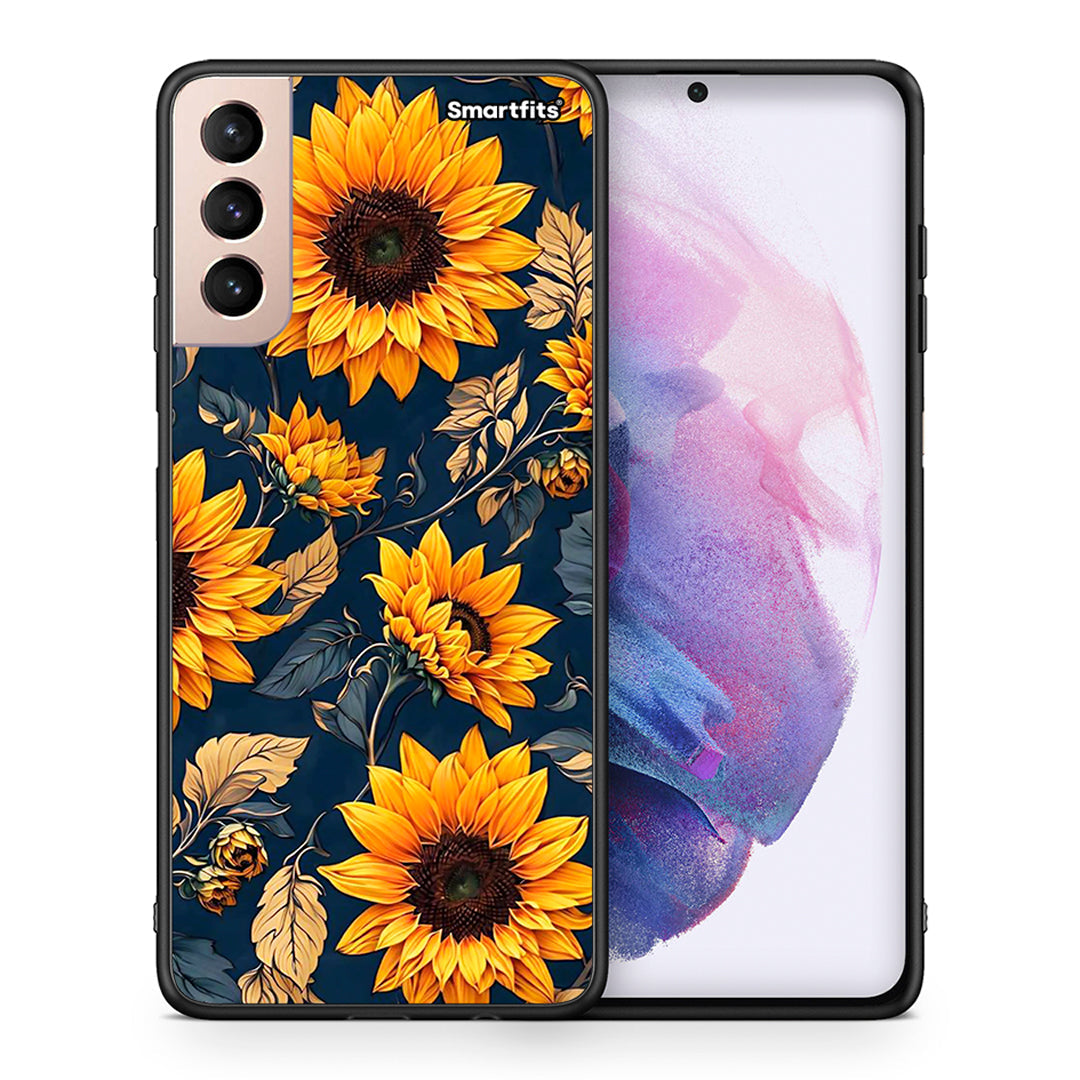 Θήκη Samsung S21+ Autumn Sunflowers από τη Smartfits με σχέδιο στο πίσω μέρος και μαύρο περίβλημα | Samsung S21+ Autumn Sunflowers case with colorful back and black bezels