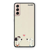 Thumbnail for Samsung S21+ Dalmatians Love θήκη από τη Smartfits με σχέδιο στο πίσω μέρος και μαύρο περίβλημα | Smartphone case with colorful back and black bezels by Smartfits
