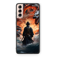 Thumbnail for Samsung S21+ Dragons Fight θήκη από τη Smartfits με σχέδιο στο πίσω μέρος και μαύρο περίβλημα | Smartphone case with colorful back and black bezels by Smartfits