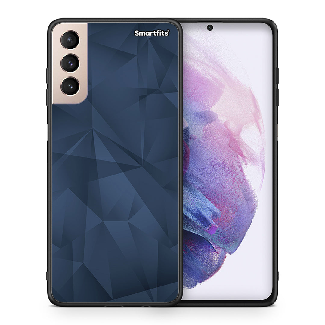 Θήκη Samsung S21+ Blue Abstract Geometric από τη Smartfits με σχέδιο στο πίσω μέρος και μαύρο περίβλημα | Samsung S21+ Blue Abstract Geometric case with colorful back and black bezels
