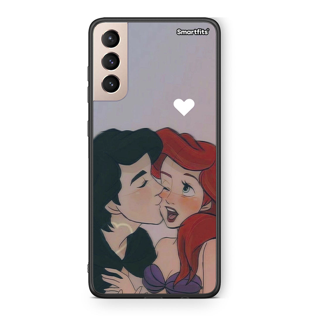 Samsung S21+ Mermaid Love Θήκη Αγίου Βαλεντίνου από τη Smartfits με σχέδιο στο πίσω μέρος και μαύρο περίβλημα | Smartphone case with colorful back and black bezels by Smartfits