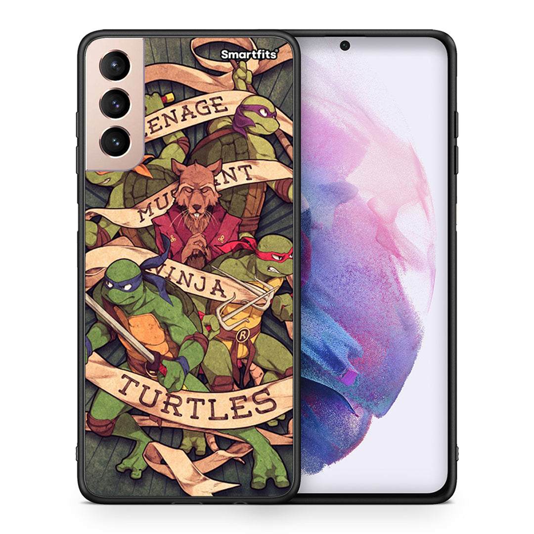 Θήκη Samsung S21+ Ninja Turtles από τη Smartfits με σχέδιο στο πίσω μέρος και μαύρο περίβλημα | Samsung S21+ Ninja Turtles case with colorful back and black bezels