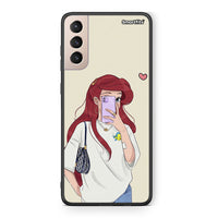 Thumbnail for Samsung S21+ Walking Mermaid Θήκη από τη Smartfits με σχέδιο στο πίσω μέρος και μαύρο περίβλημα | Smartphone case with colorful back and black bezels by Smartfits