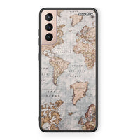 Thumbnail for Samsung S21+ World Map Θήκη από τη Smartfits με σχέδιο στο πίσω μέρος και μαύρο περίβλημα | Smartphone case with colorful back and black bezels by Smartfits