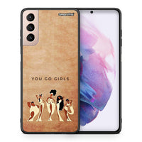 Thumbnail for Θήκη Samsung S21+ You Go Girl από τη Smartfits με σχέδιο στο πίσω μέρος και μαύρο περίβλημα | Samsung S21+ You Go Girl case with colorful back and black bezels